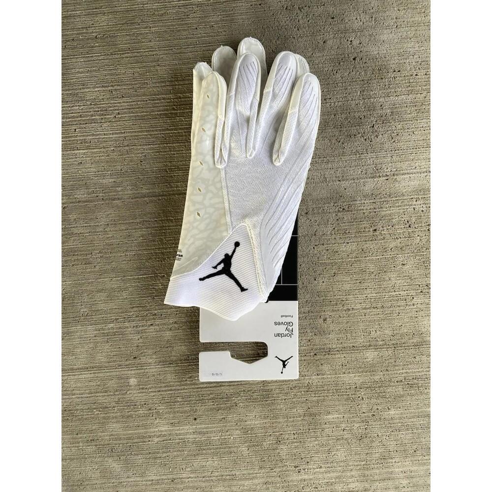 NEW Jordan Mens Large Vapor Knit Fly White Football Gloves FD5989-102 LG